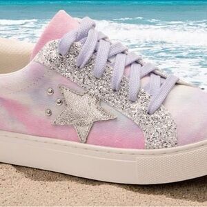 Corkys Pink and Silver Star Sneakers